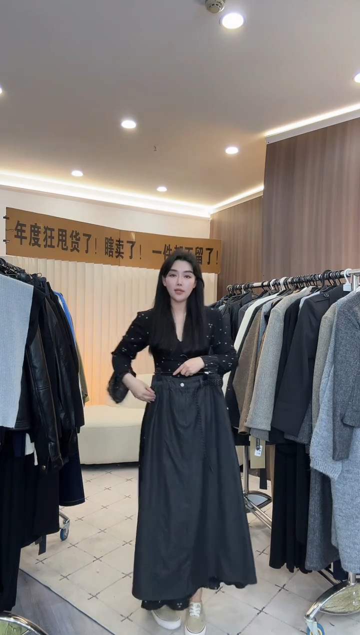 牛仔松紧打揽半身裙9