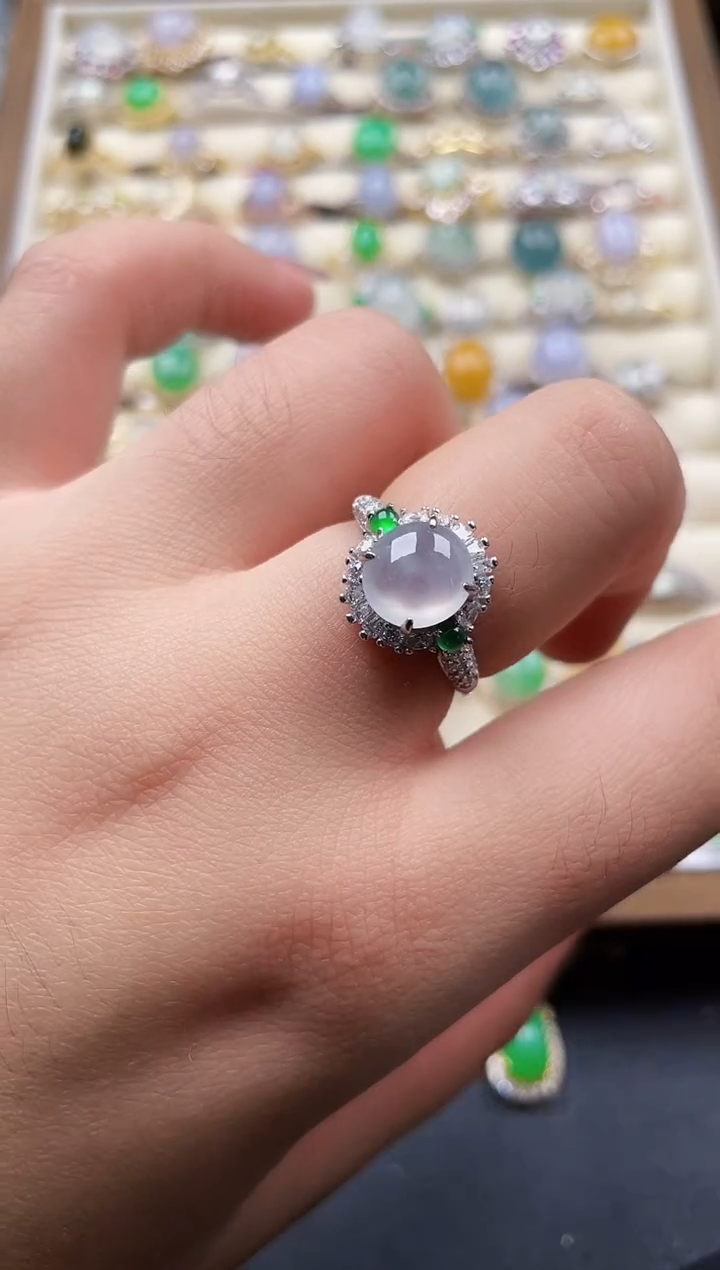 银S925镶嵌戒指翡翠118