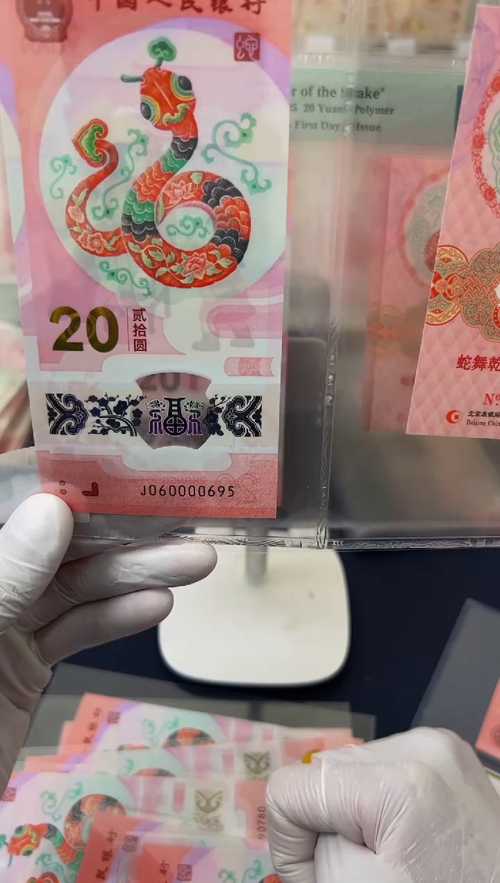【闪购商品】塑料蛇钞币证J060000695-PMG67