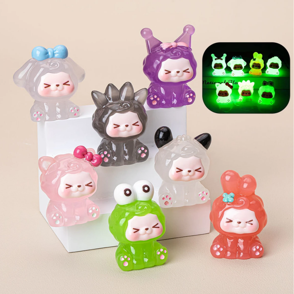 【夜光三丽鸥kk】 双许愿可爱树脂萌粒摆件盲袋代拆