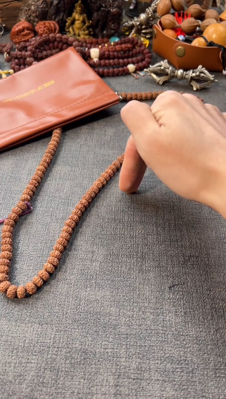 手串金刚菩提飞碟桩六瓣108长串+文玩袋