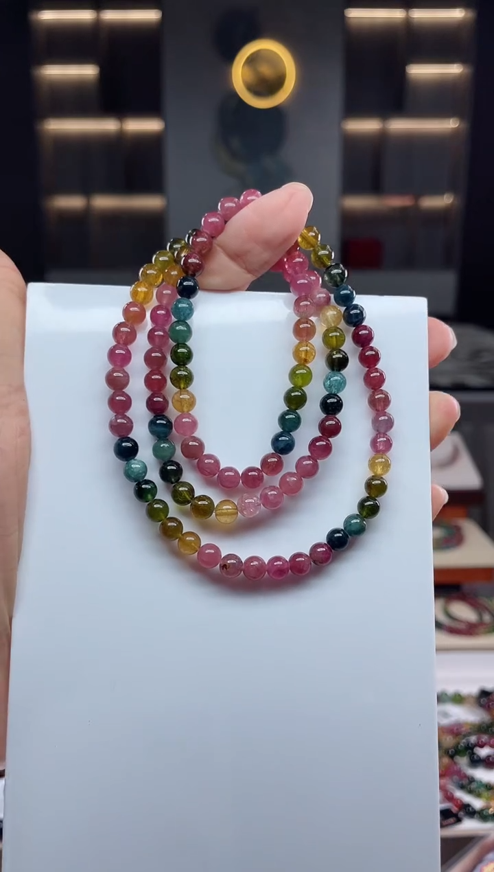 未镶嵌单圈手串碧玺（多样性发一条）Q