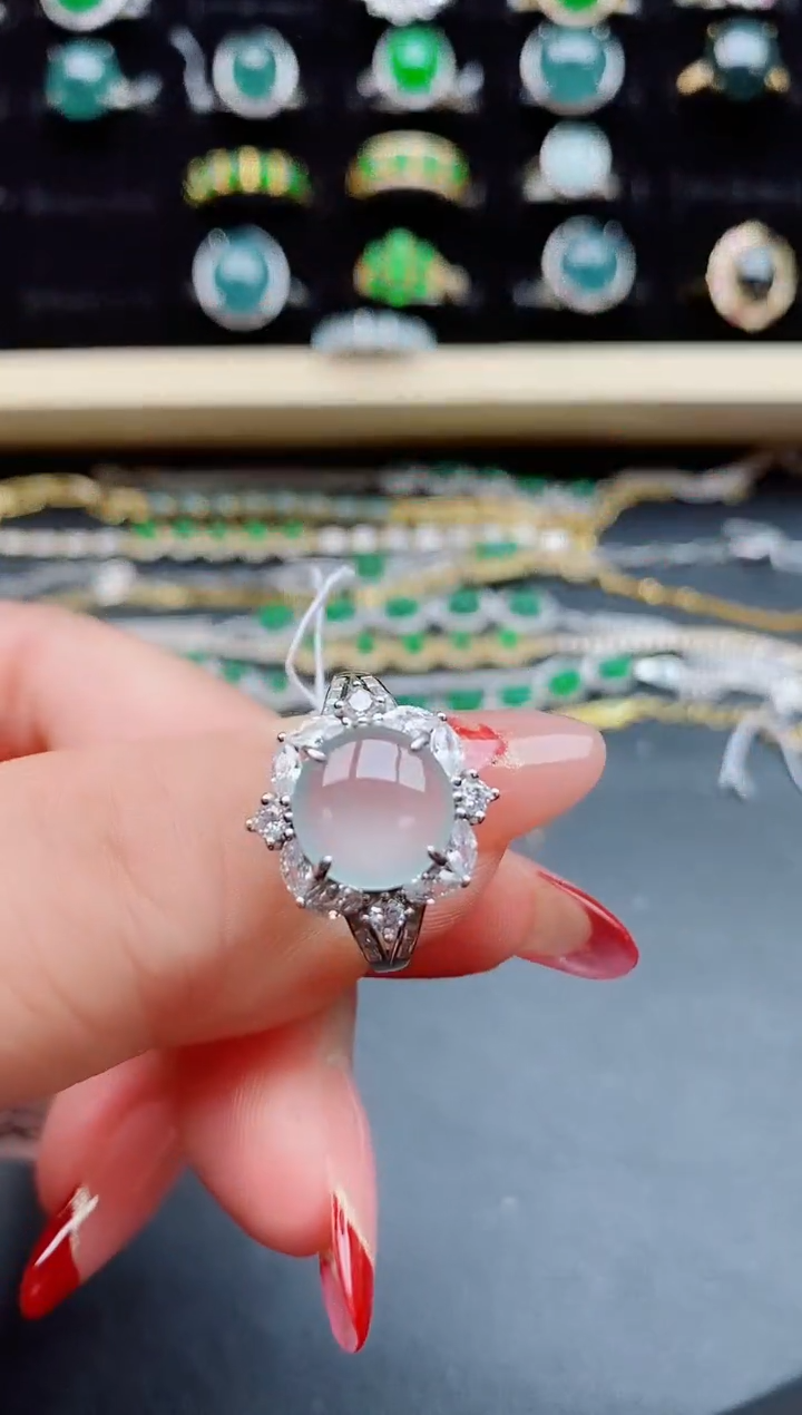 【闪购商品】翡翠戒指银S925镶嵌508050