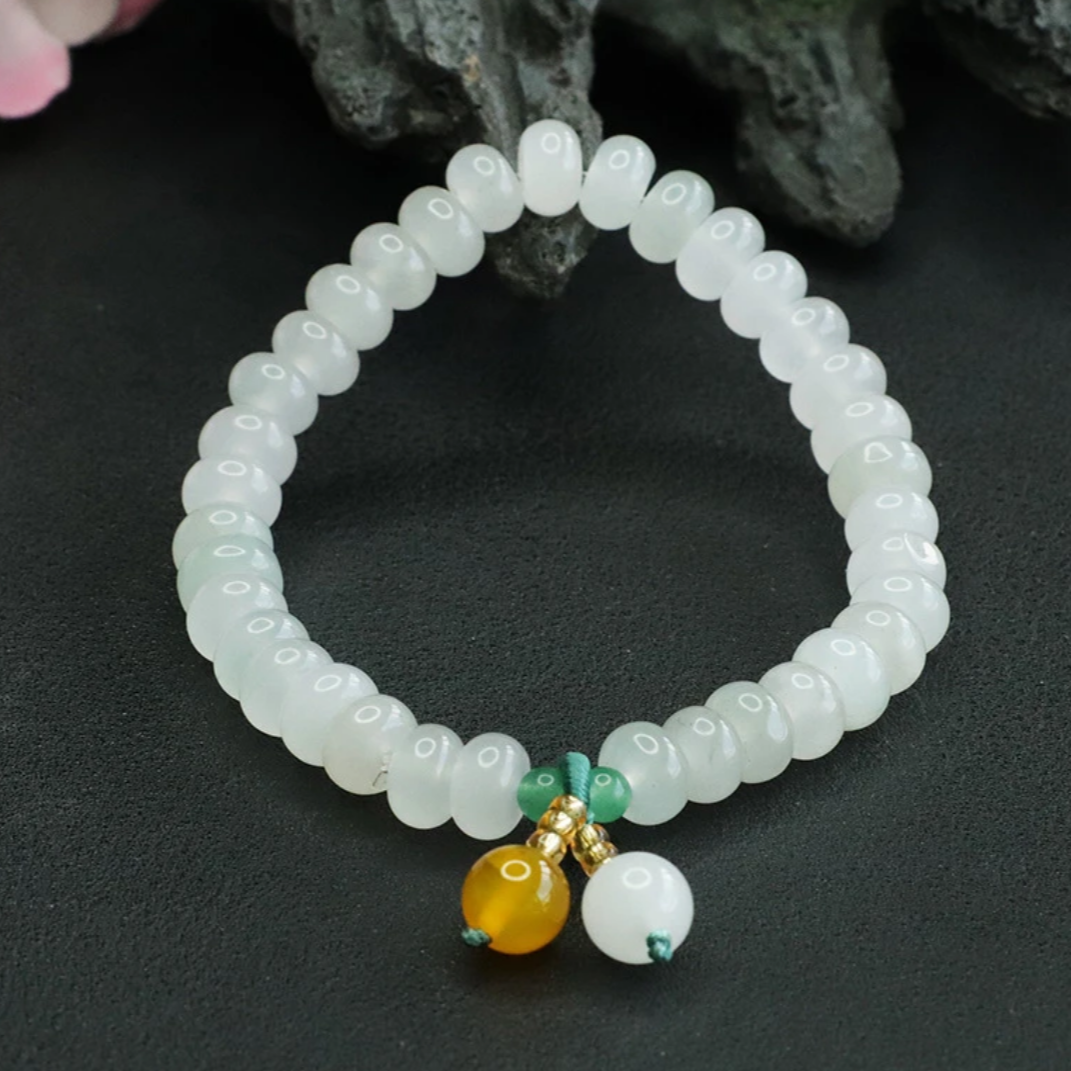 天山翠算盘珠天然玉石女款高级感