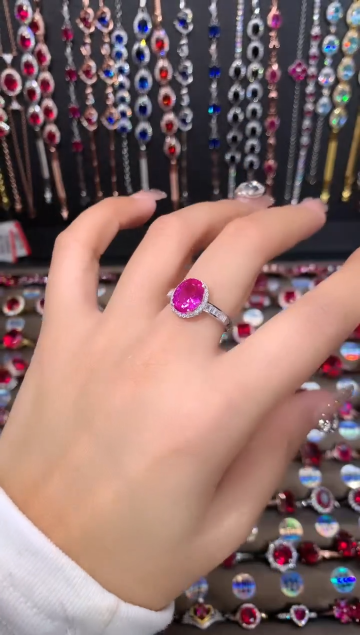 【闪购商品】蓝宝石戒指银S925镶嵌银色810