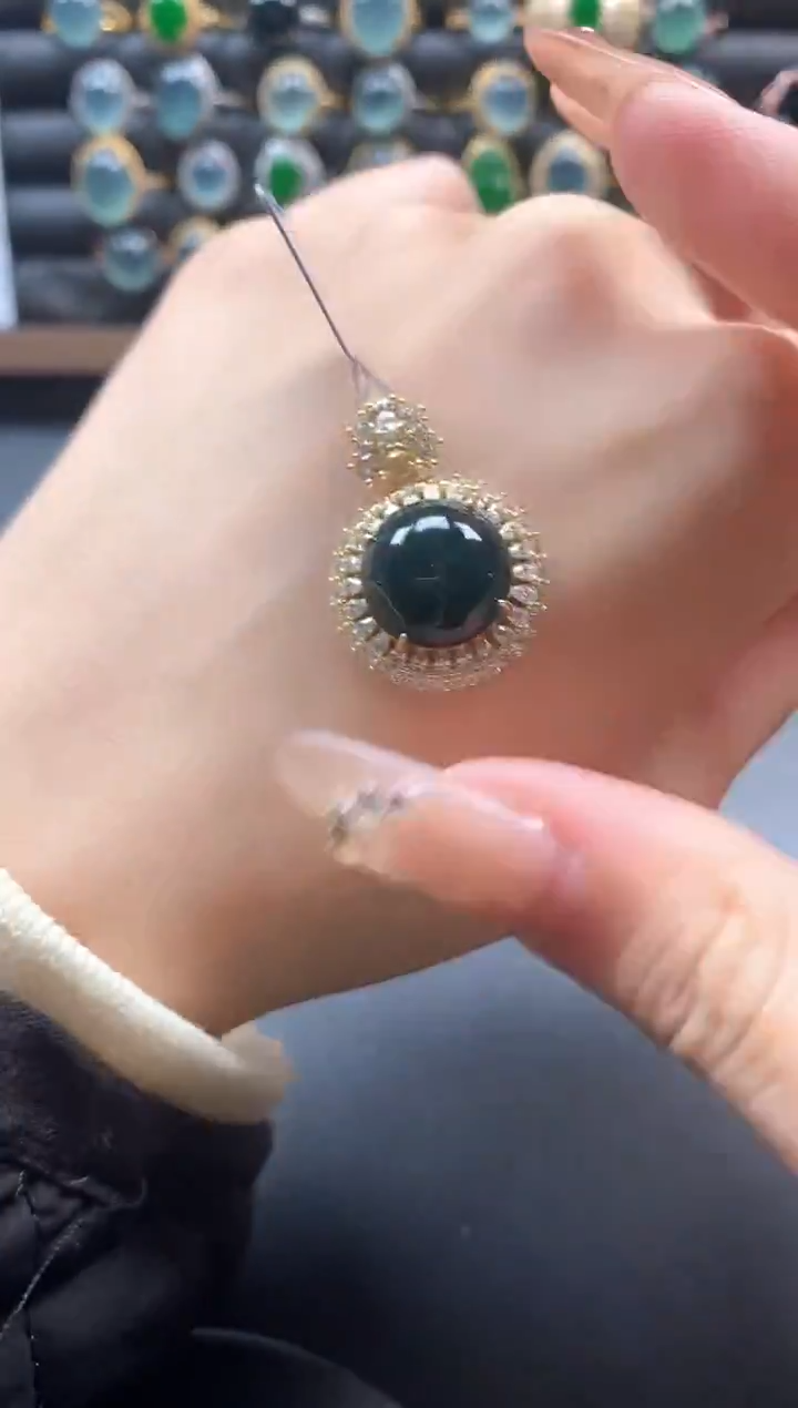 银S925镶嵌戒指翡翠51511