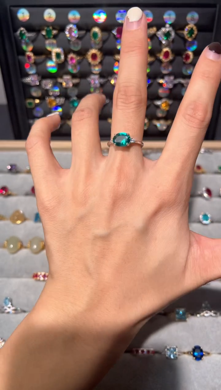 【闪购商品】碧玺戒指银S925镶嵌00000