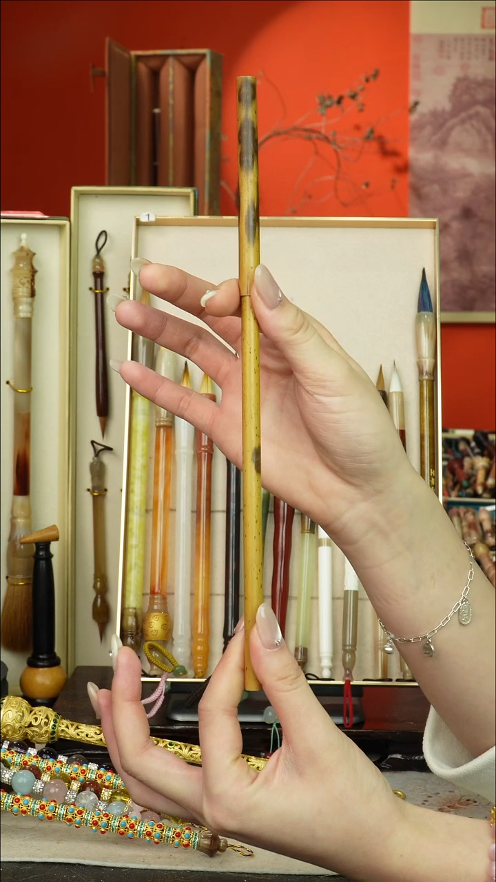 1号闪孤品高货毛笔链接 清水试笔 蘸墨不退