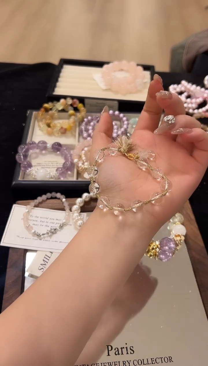 未镶嵌手链水晶白水设计款手串