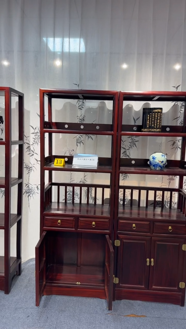 黑酸枝木类家具用****9178双抽书柜
