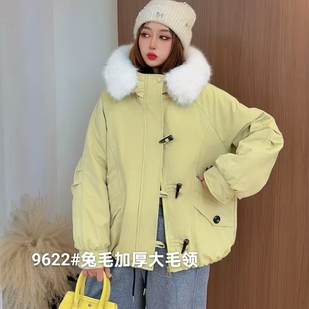 加绒加厚棉服韩版短款冬季小个子女外套甜美减龄百搭大毛领巨保暖