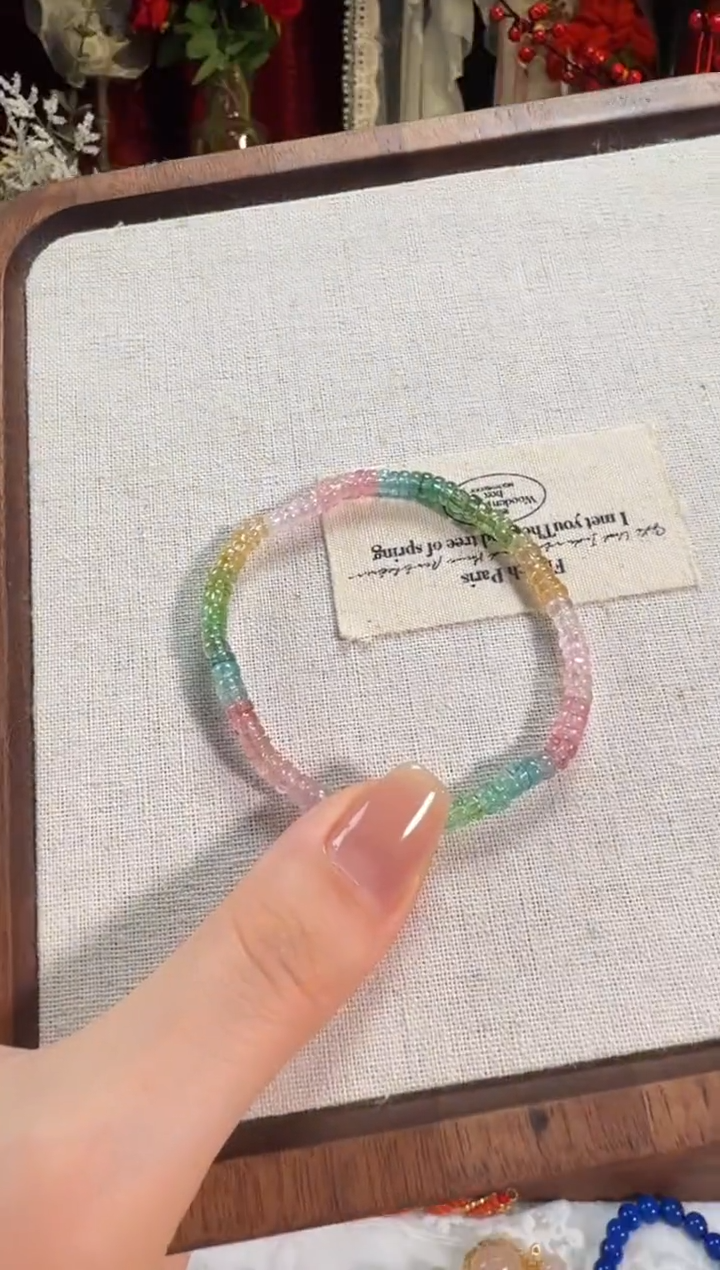 【闪购商品】碧玺手链未镶嵌算盘珠