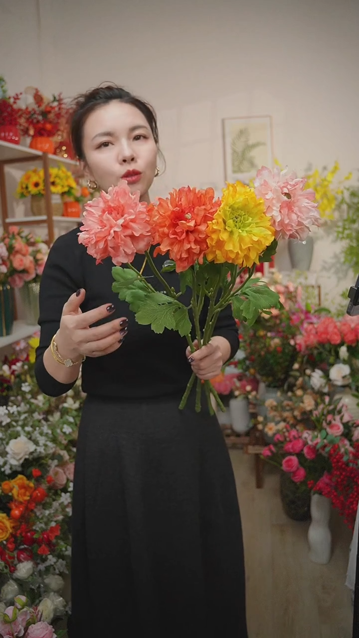 4支露莲混色仿真花