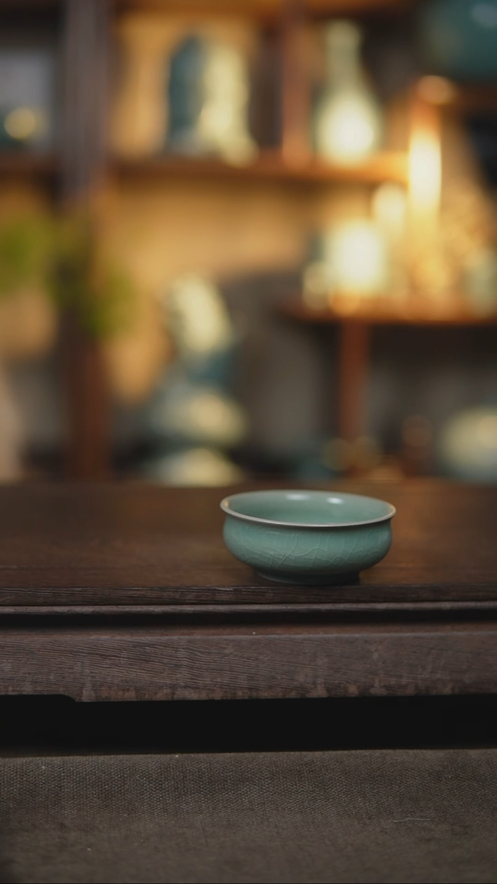 【闪购商品】杯仿古翡翠绿炉式杯微瑕