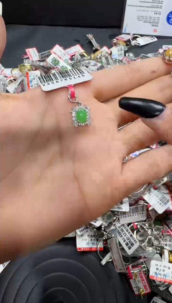 翡翠戒指银S925镶嵌戒指172