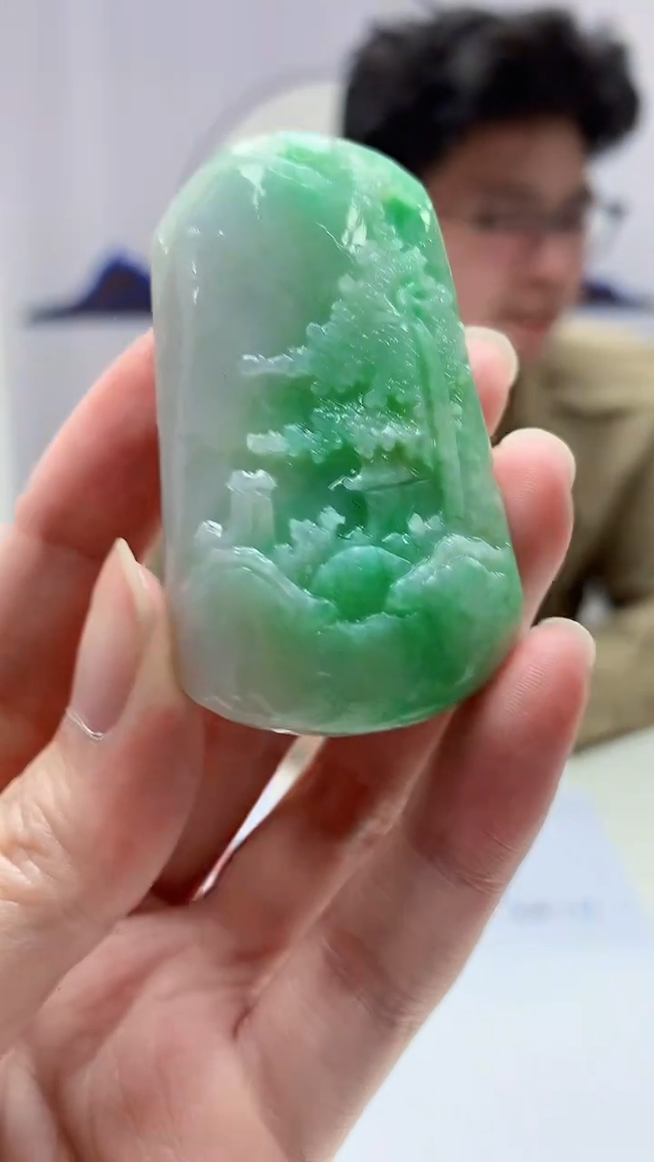 【闪购商品】定制翡翠未镶嵌4688zm-毛货挂件山水53
