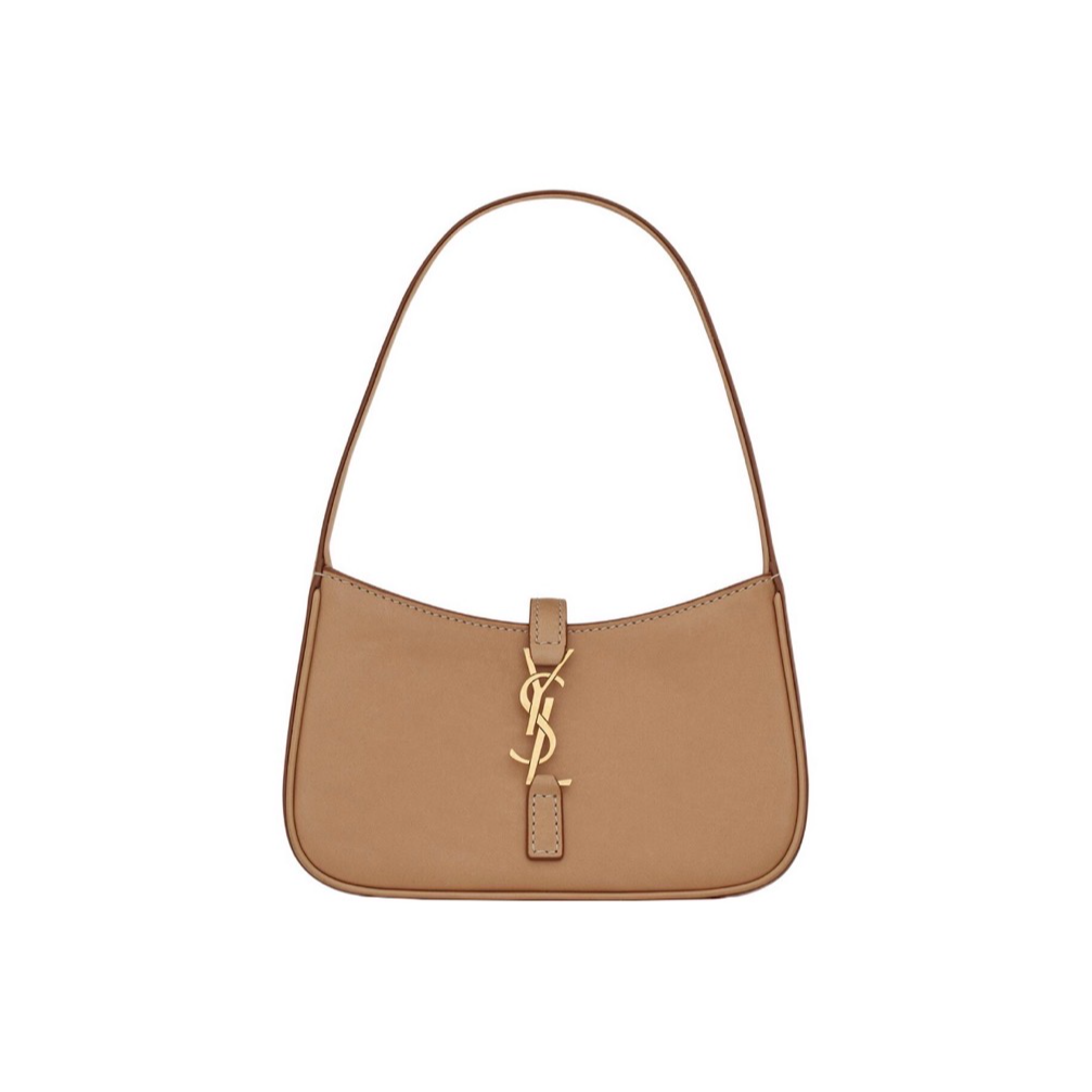 95新 YSL/圣罗兰  le5a7 hobo mini奶茶色腋下包/97新/AC6907