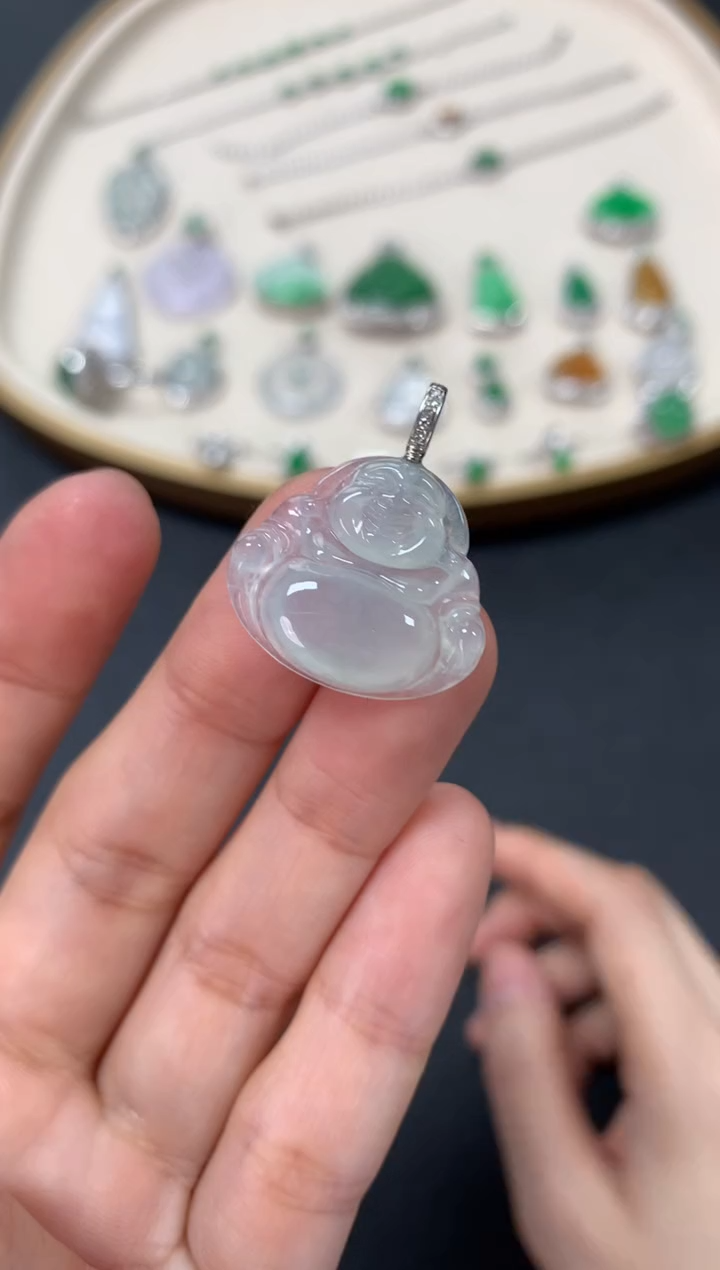 【闪购商品】翡翠吊坠(不含链)18K金镶嵌980
