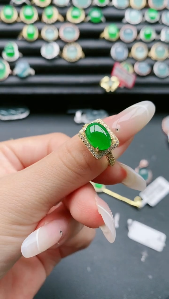 【闪购商品】翡翠戒指银S925镶嵌1111111