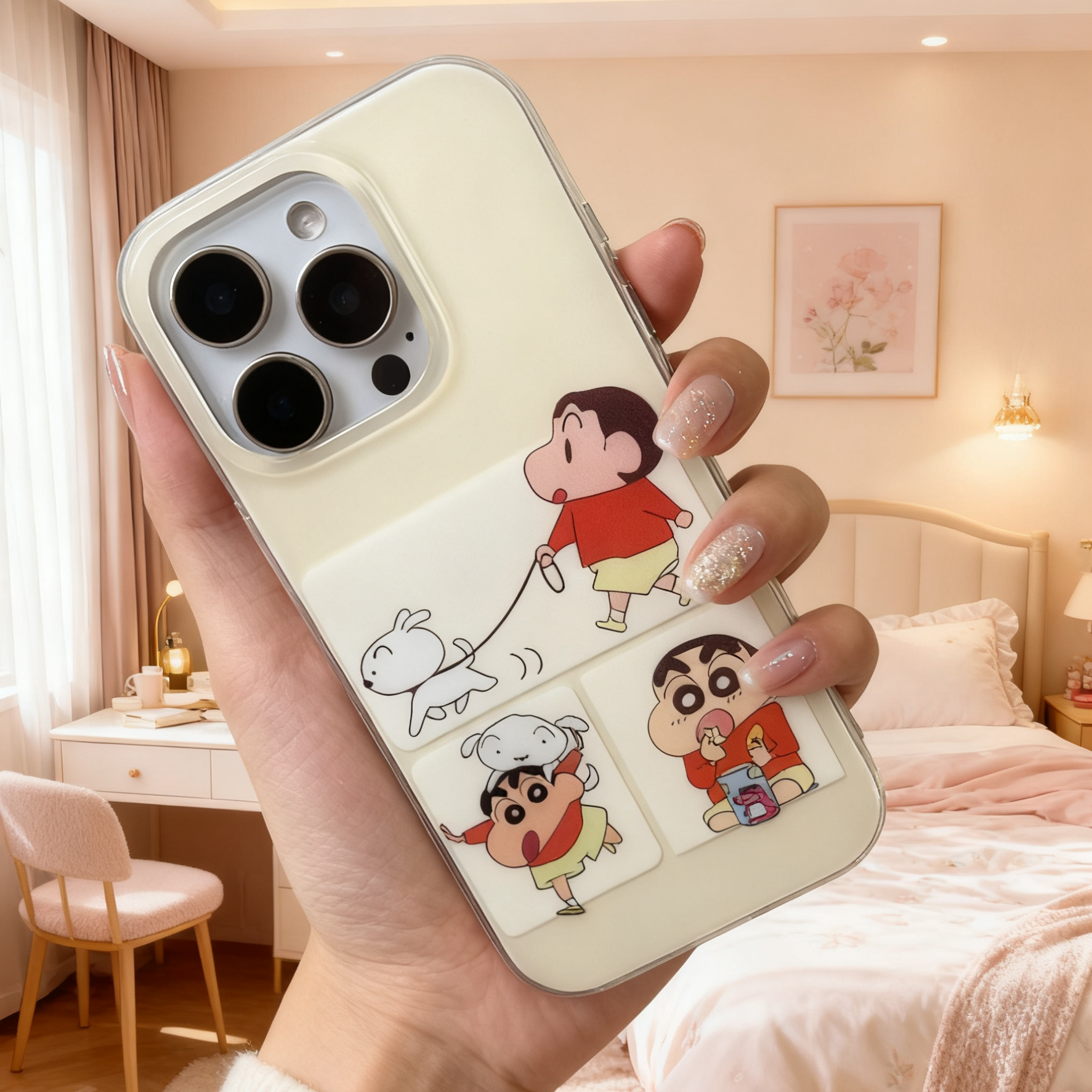 【612】小新遛狗-ins适用手机壳苹果17iPhone16华为小米17oppovivo