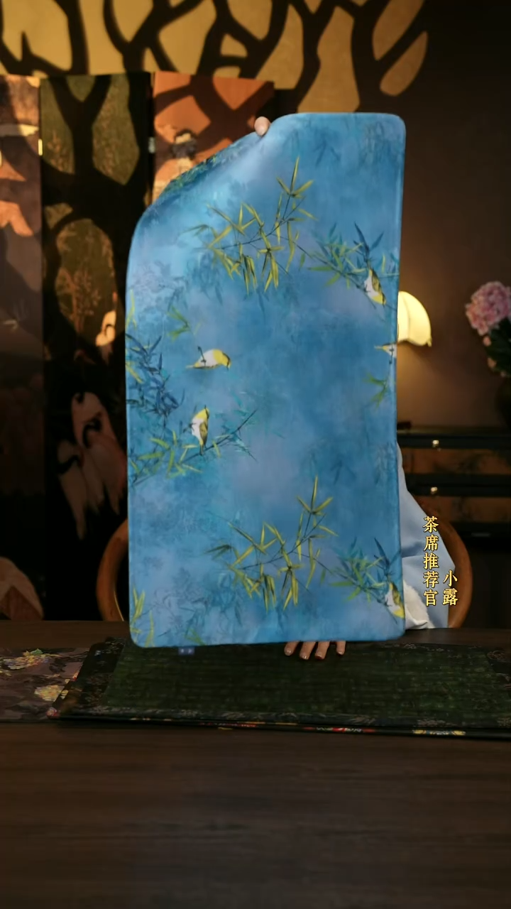 香云纱        喜上眉梢蓝绿双面6535