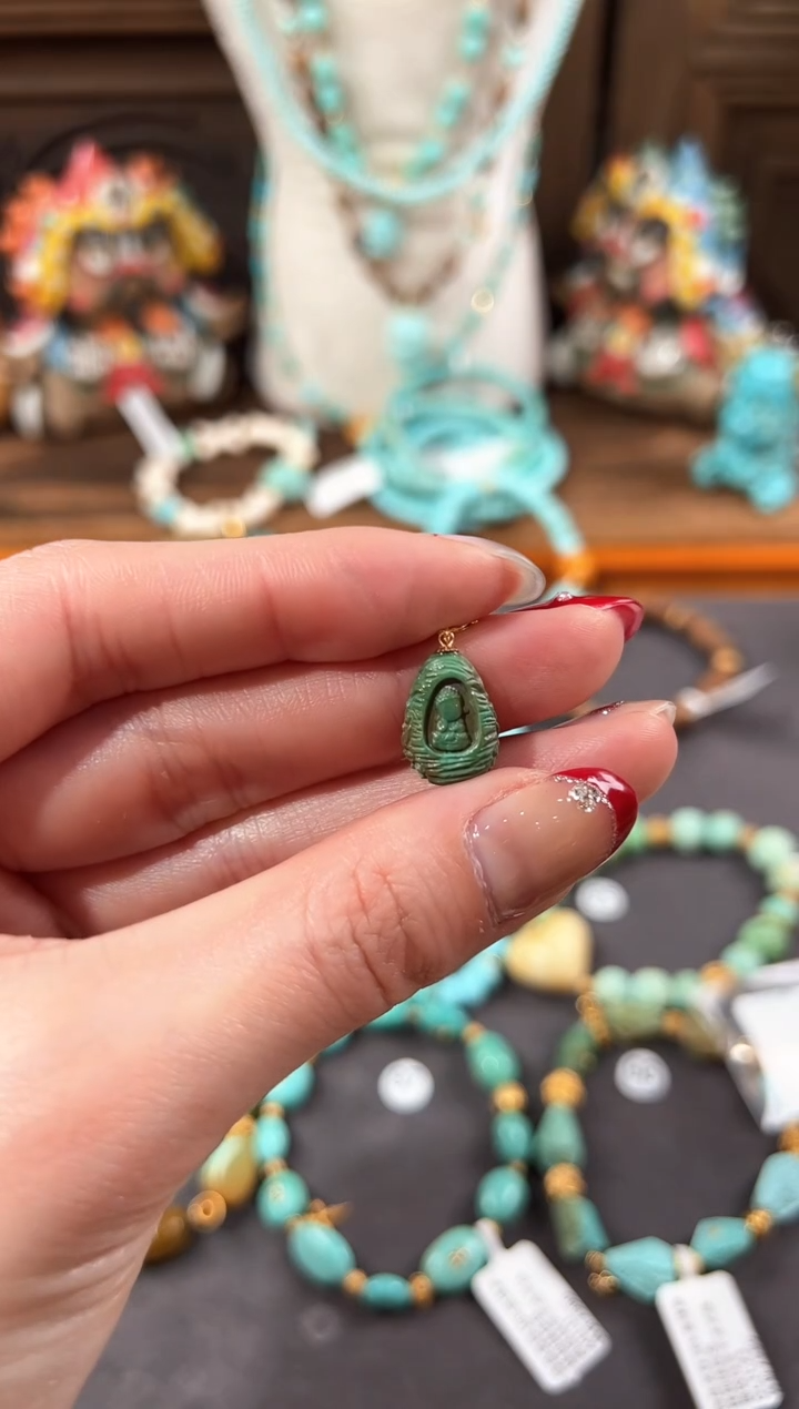 【闪购商品】绿松石提溜18K金镶嵌绿松石提溜