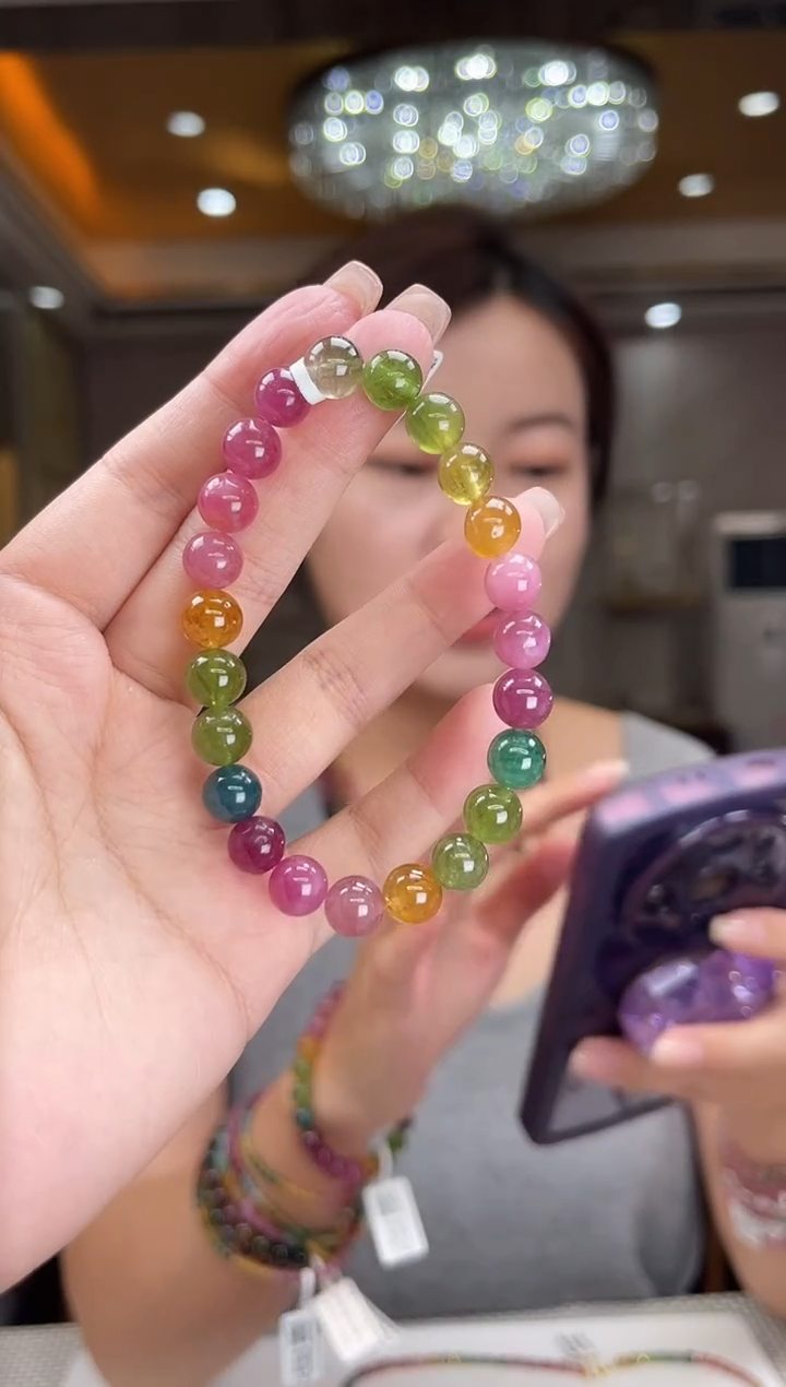 未镶嵌/碧玺手串8mm+单圈多样性发货