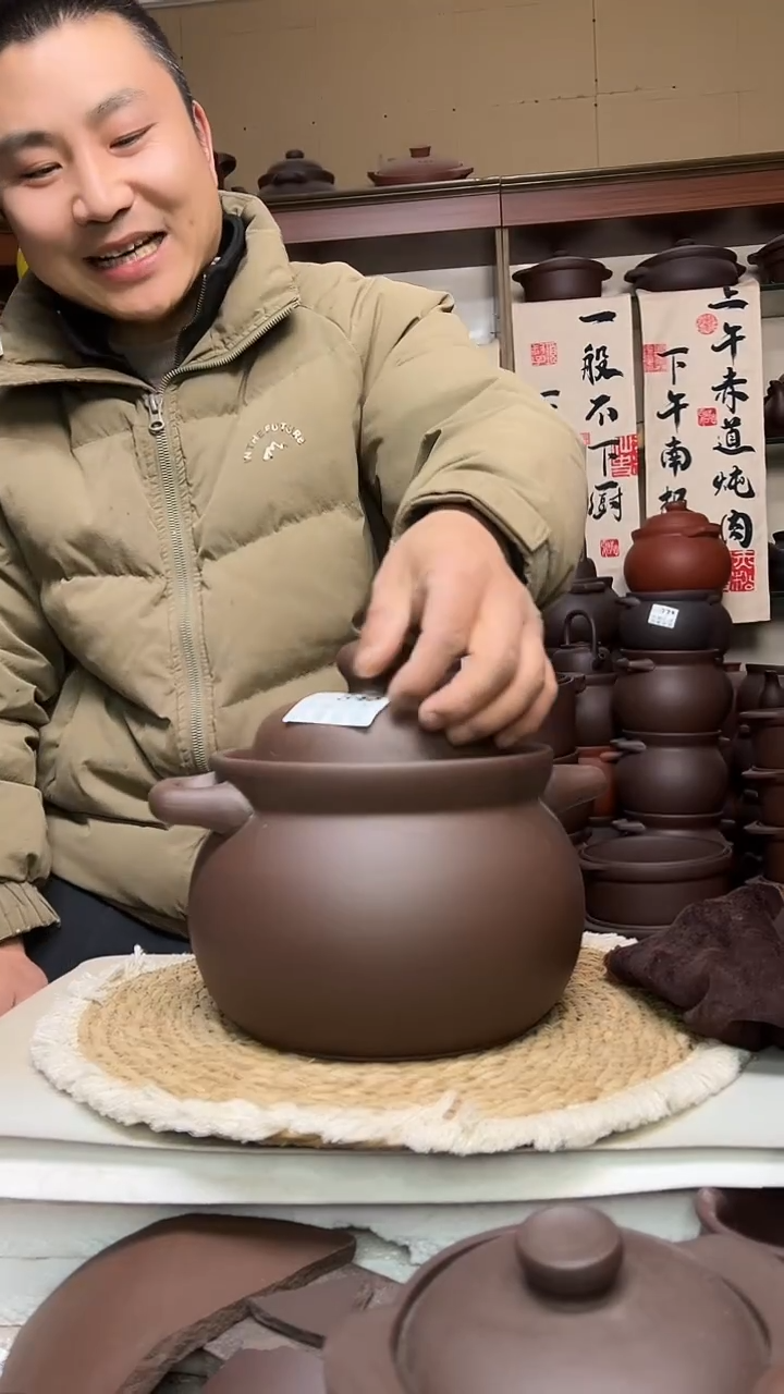 宜兴紫砂微瑕3升大肚煲紫泥  843