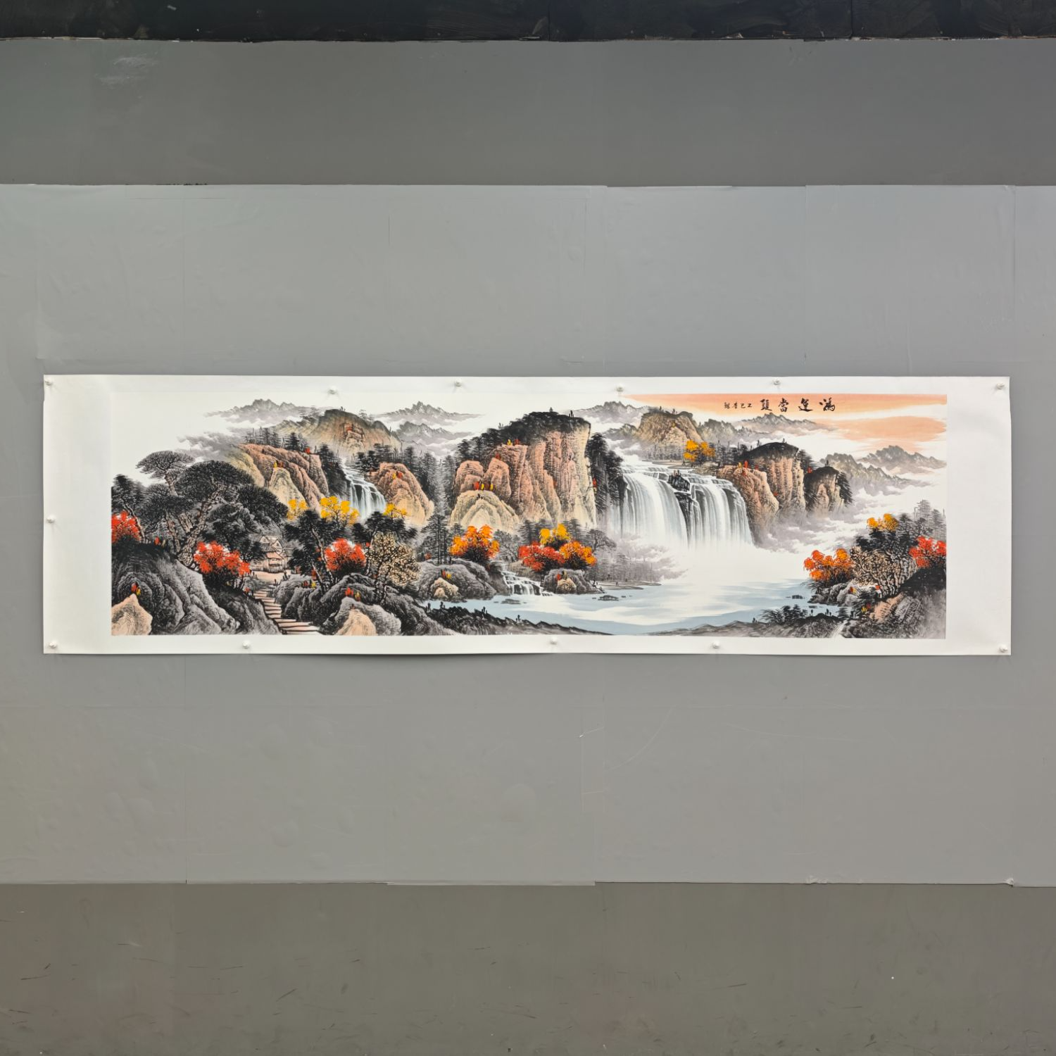 锦煌专属/李鲤手绘/鸿运当头/画芯240*70