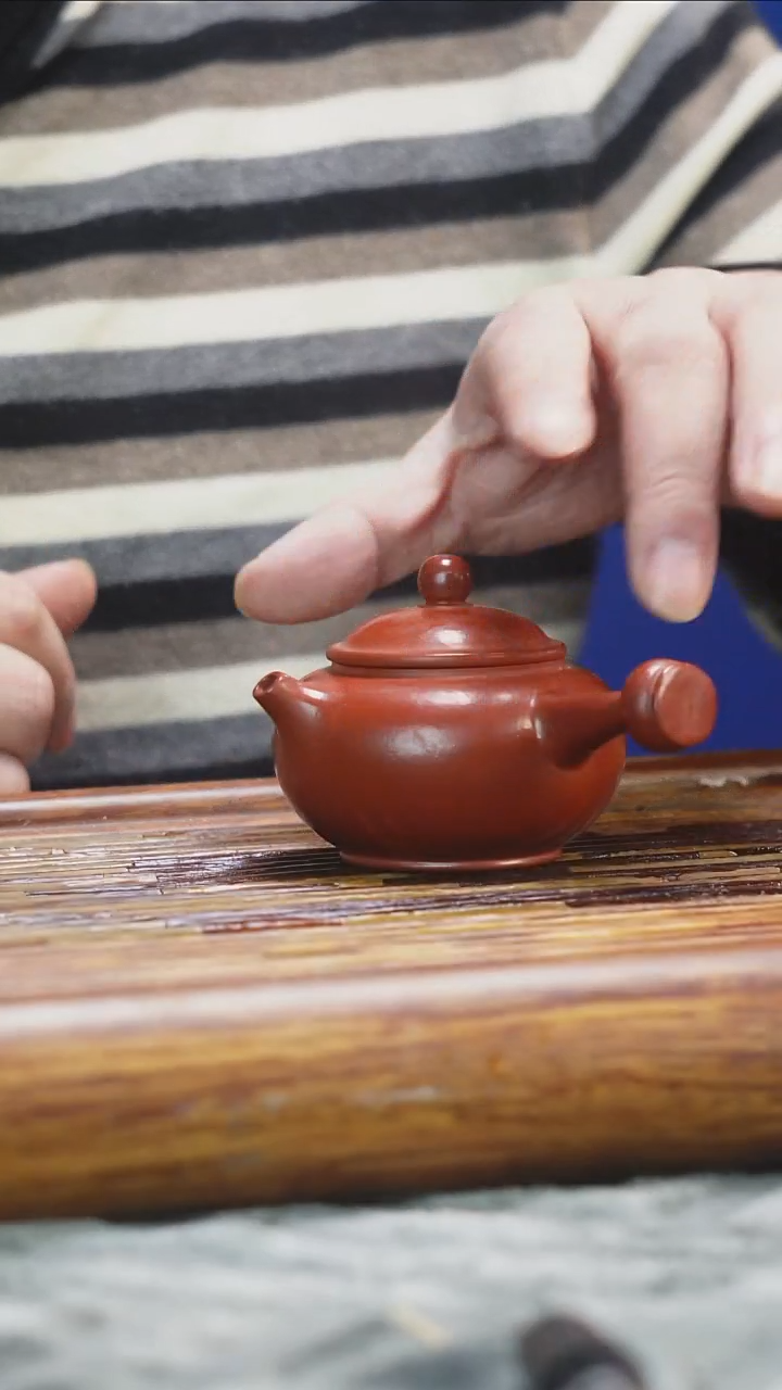 茶壶紫砂赵庄朱泥侧把唐羽