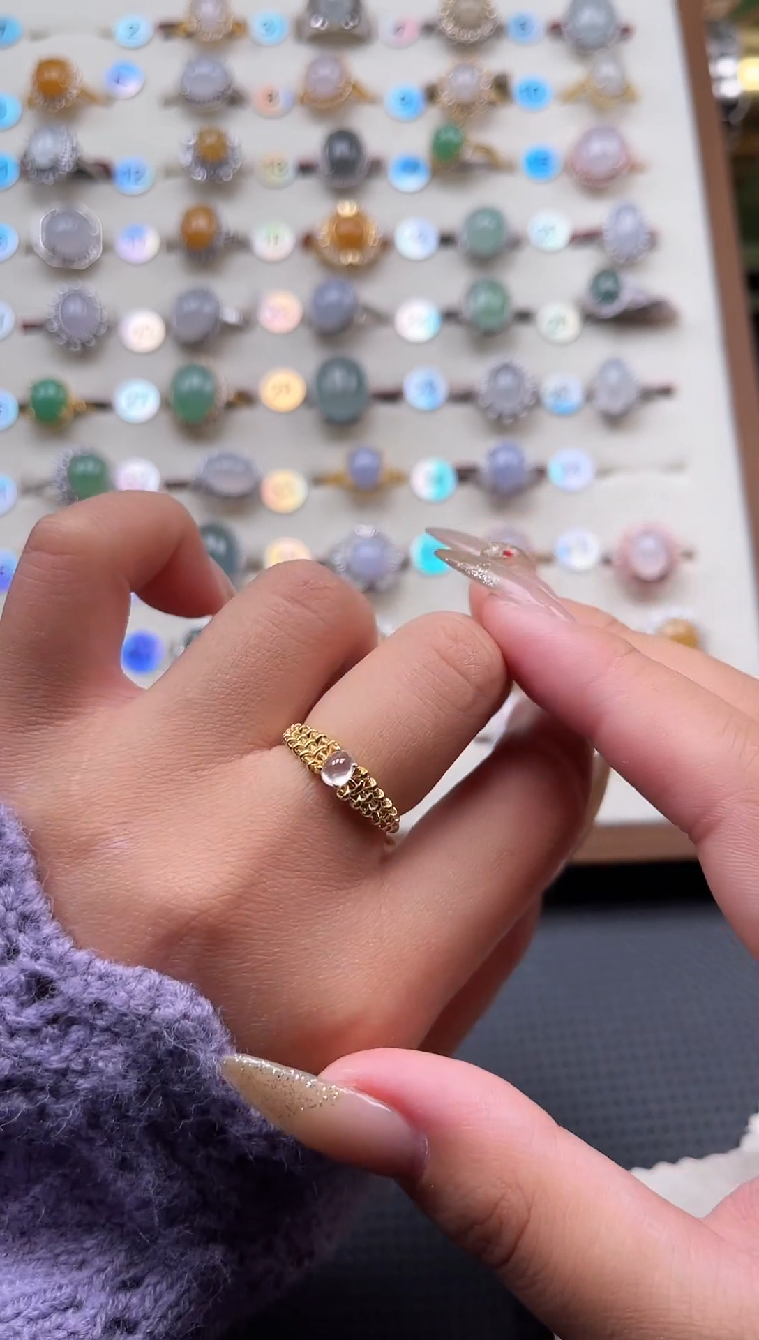 【闪购商品】翡翠戒指银S925镶嵌天然A货翡翠戒指