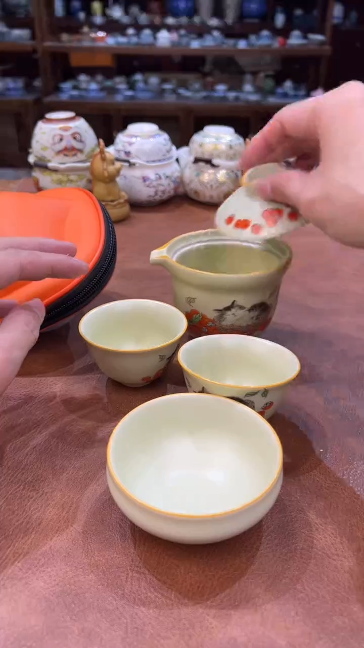 真的很便宜会开片的旅行茶具