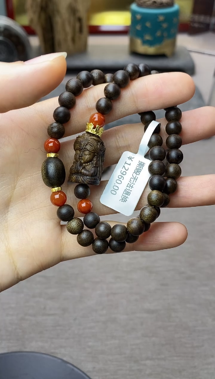 【闪购商品】沉香手串芽庄红土白棋楠0.6+扎基双圈沉水 设计