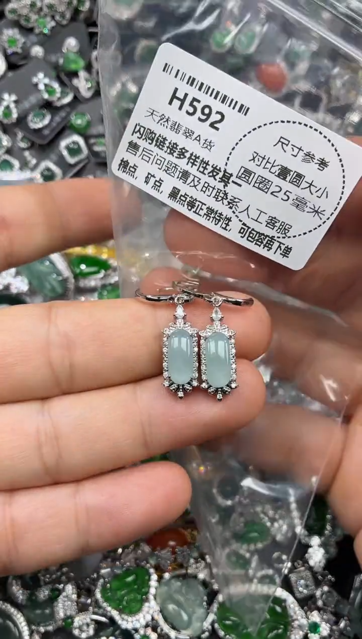 颈饰未镶嵌翡翠H592耳扣
