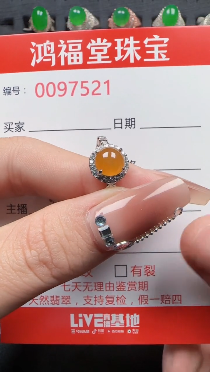 【闪购商品】翡翠戒指银S925镶嵌7521
