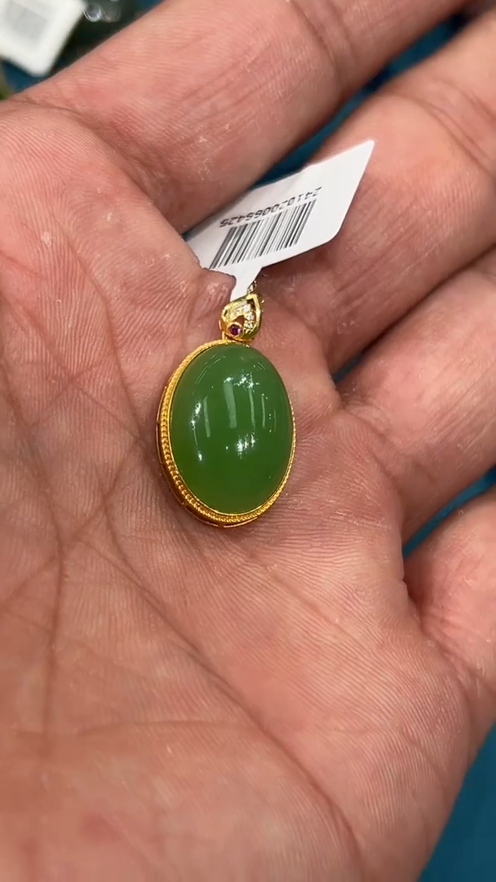 【闪购商品】和田玉吊坠18K金镶嵌和田玉吊坠多样性发货拍一发一