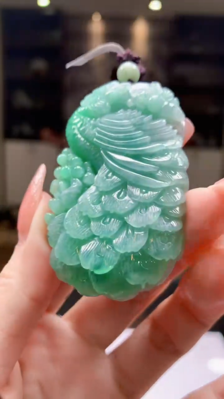 【闪购商品】定制翡翠未镶嵌1074-毛货挂件32