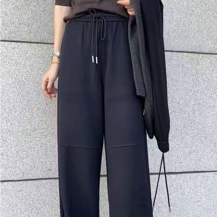 178后口袋拉链抽绳加厚直筒休闲裤