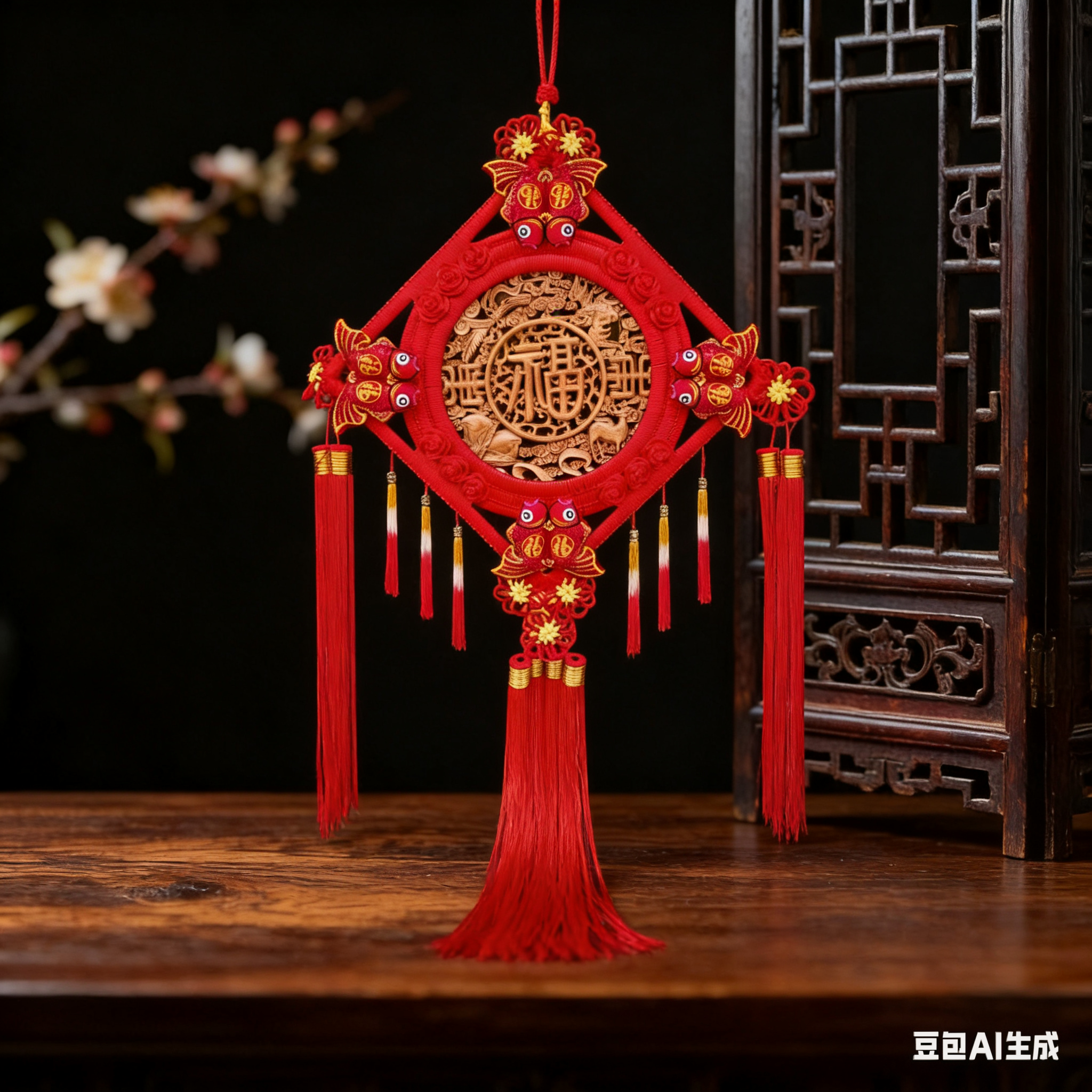 桃木中国结大号福字客厅乔迁喜庆挂饰装饰