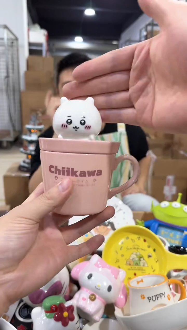 瓷片原盒吉伊带盖杯