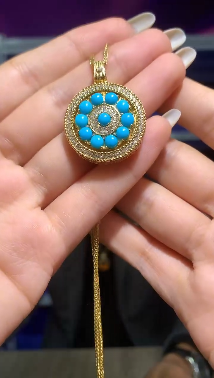 银S925镶嵌绿松石吊坠(赠链)【宝石世家严选】