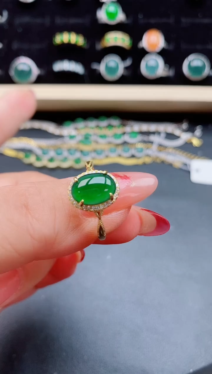 【闪购商品】翡翠戒指银S925镶嵌321321