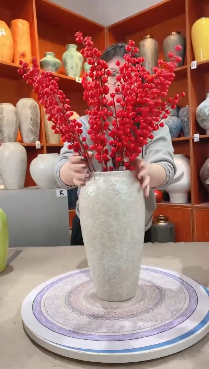 【闪购商品】瓶精品陶瓷花瓶 无花 茶白 大号