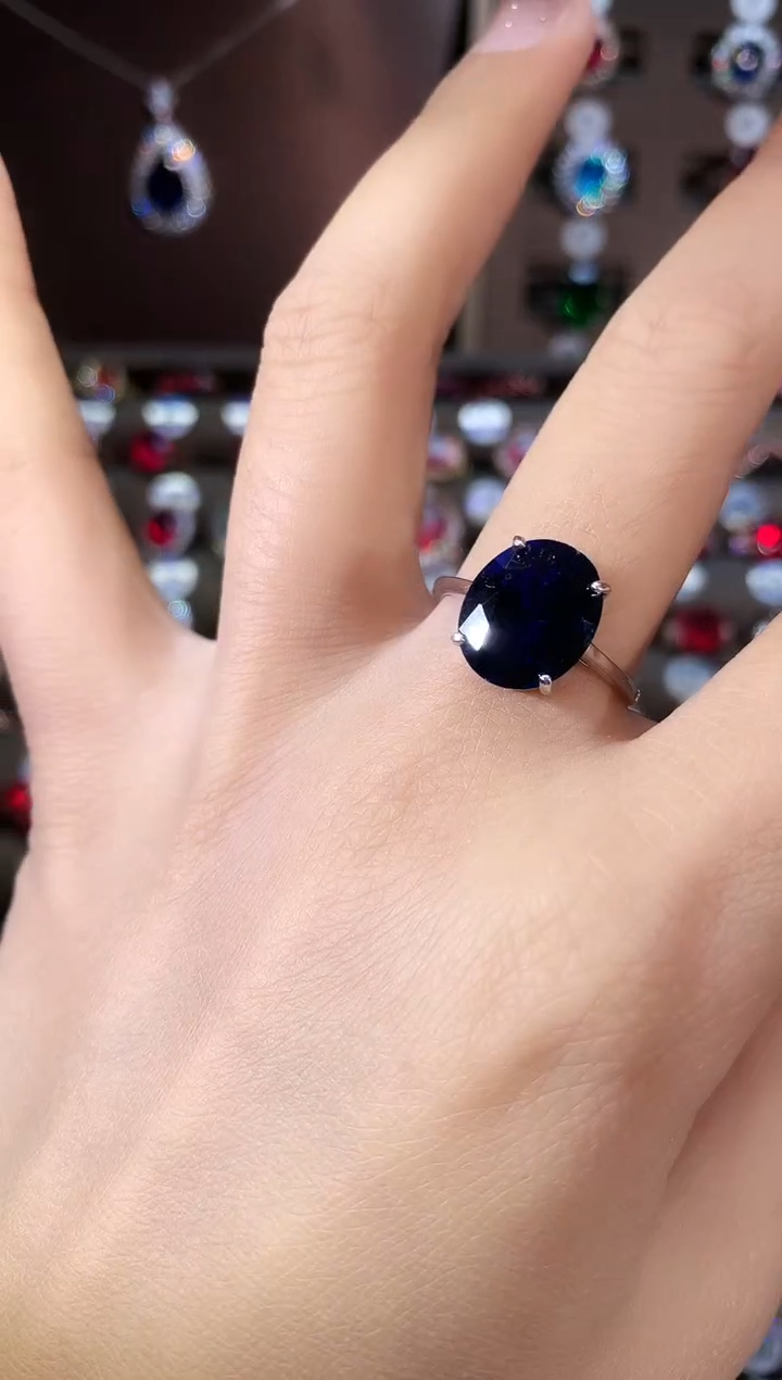 无925银皇家蓝色戒指
