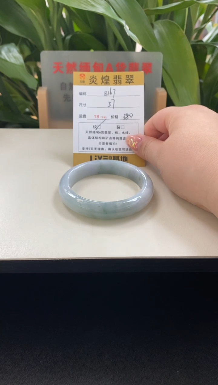 未镶嵌手镯翡翠57圈口编码b167