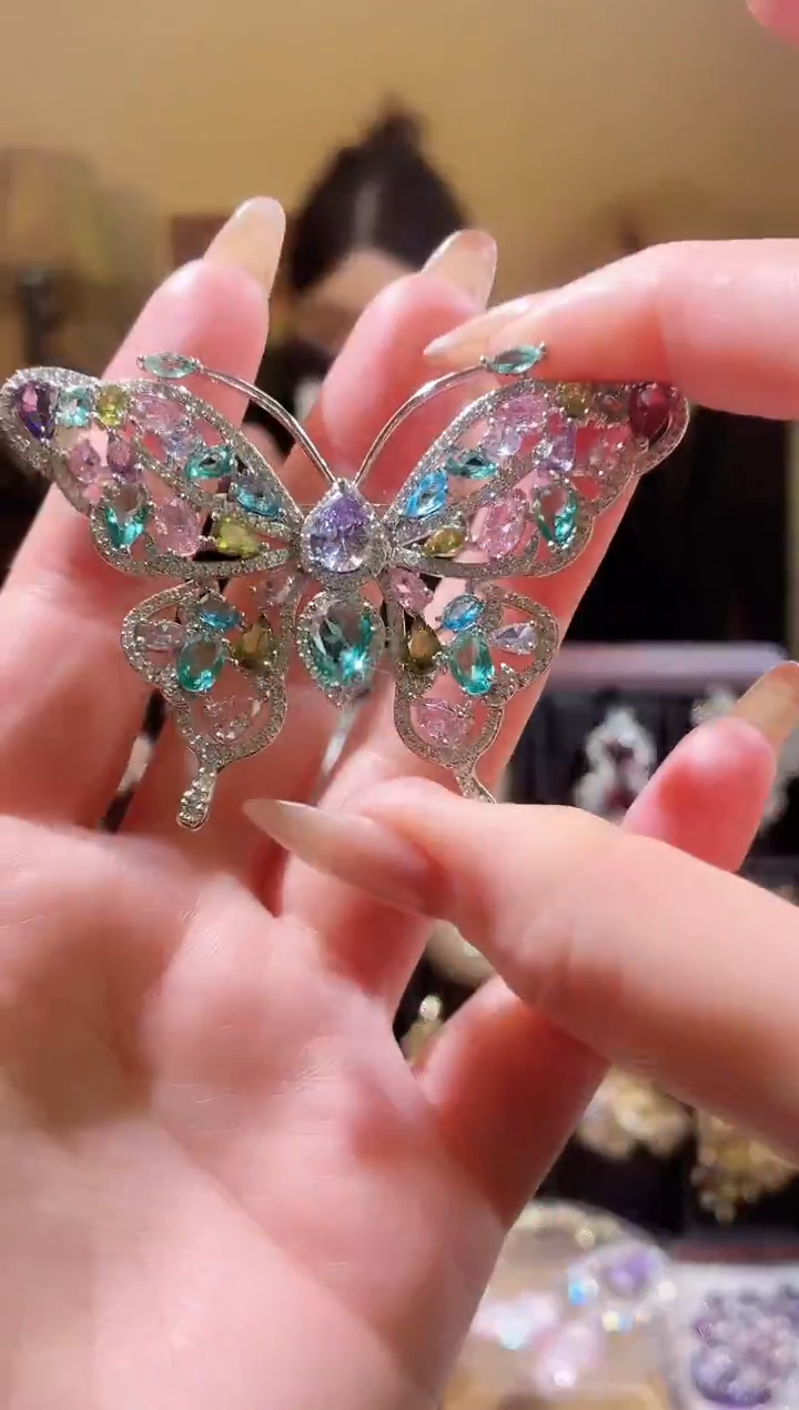 合成立方氧化锆铜合金彩色蝴蝶