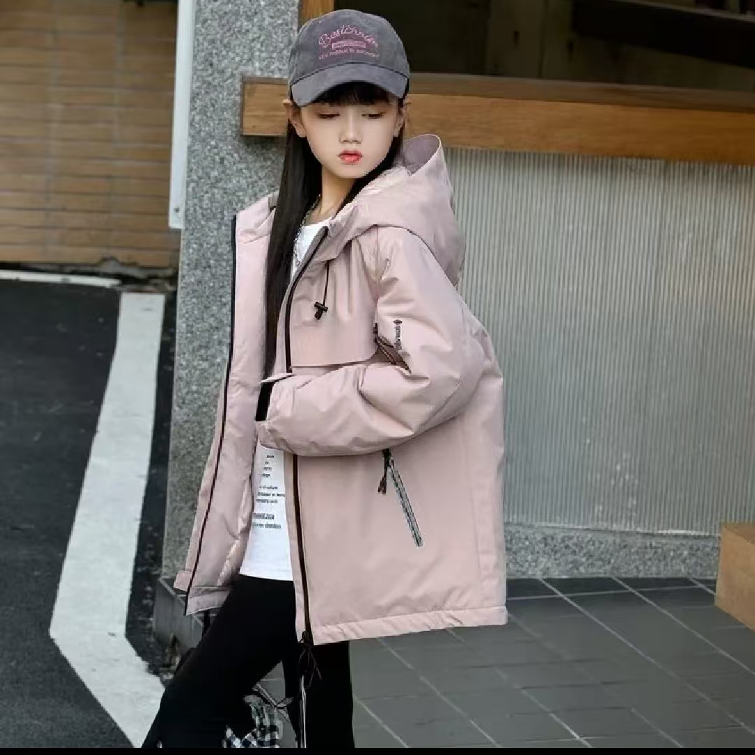 506259 粉 韩版男童女童休闲舒适百搭秋冬保暖羽绒服