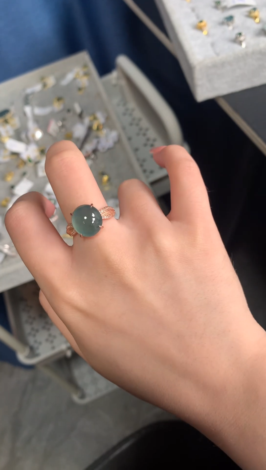 【闪购商品】翡翠戒指银S925镶嵌52141