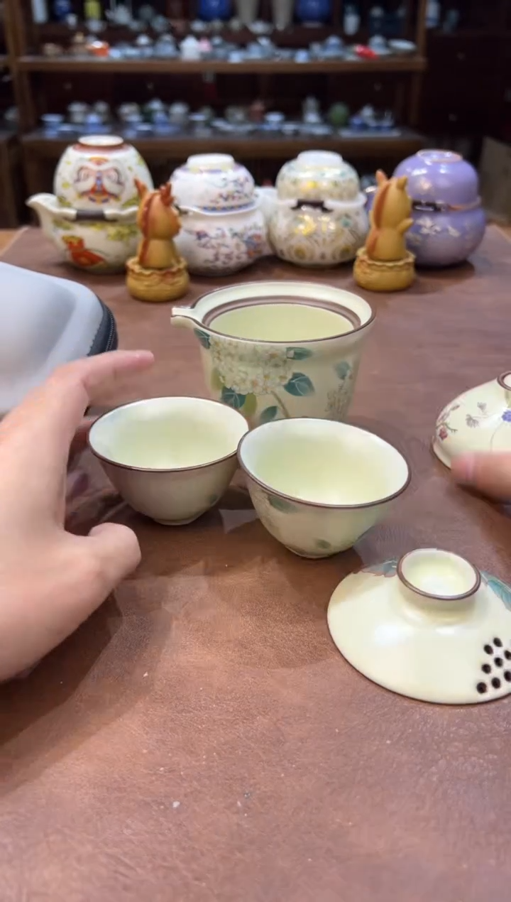 真的很便宜超好看会开片的旅行茶具