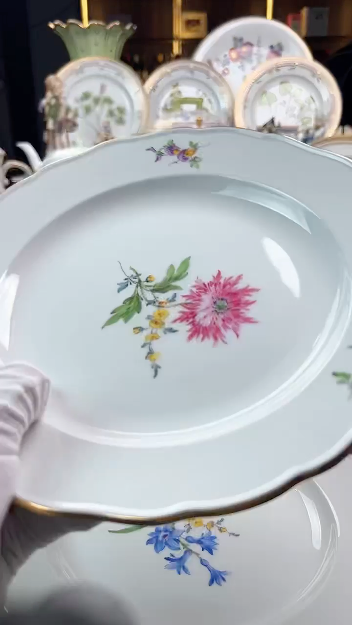 瓷片梅森二等花卉餐盘25cm